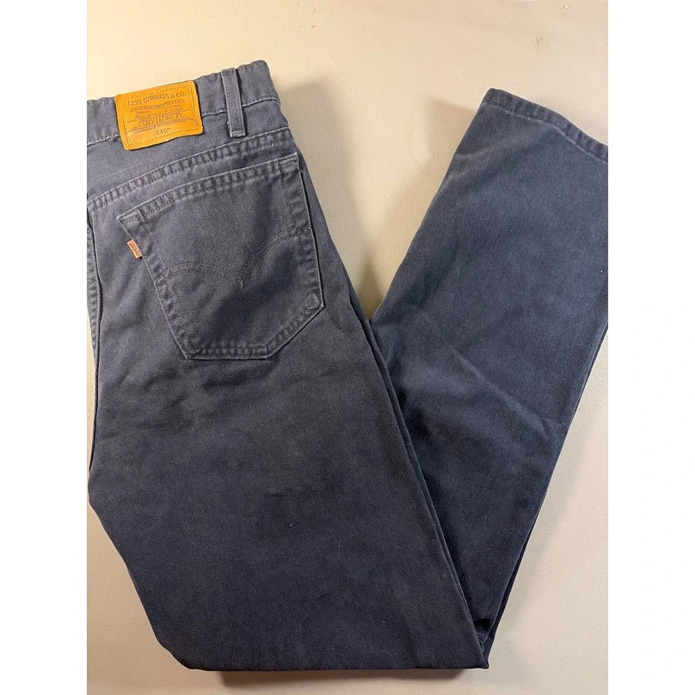 Levi's 540 Relaxed Fit Jeans Mens 34x32 Gray Orange Tab Straight Leg Vintage